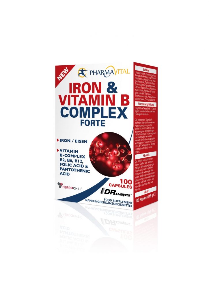 PHARMAVITAL IRON & VITAMIN B-COMPLEX 100 KAPS