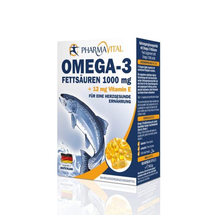 PHARMAVITAL OMEGA-3 1000 MG + 12 MG VITAMIN E